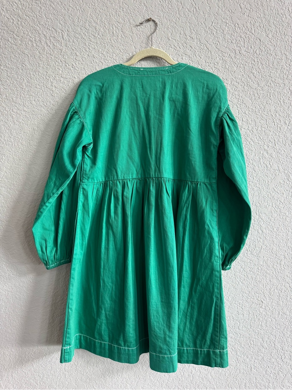 Anthropologie Green Long-Sleeve Babydoll Dress - Picture 2 of 2